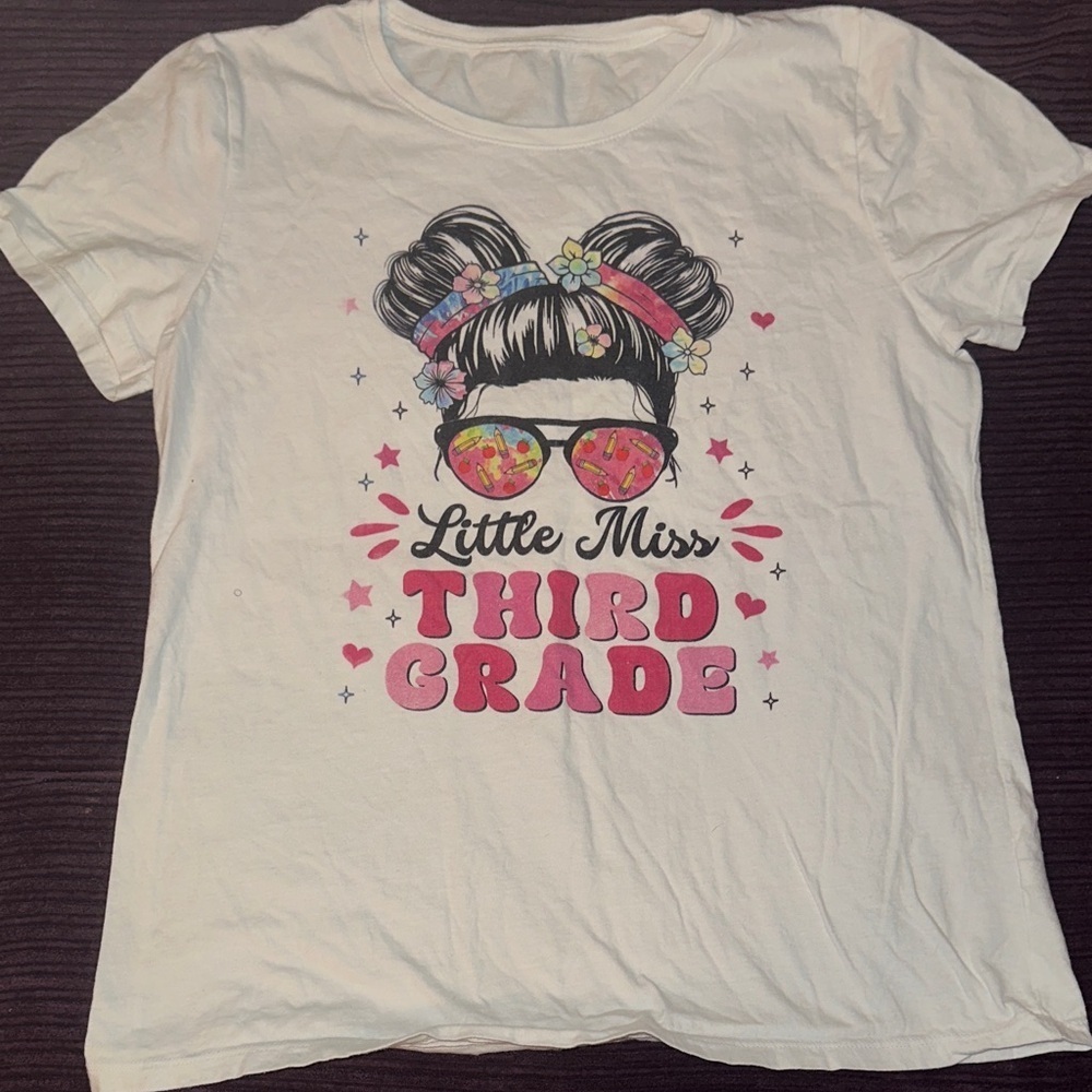 Little Miss Third Grade White Kids T-Shirt